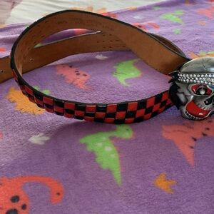 Goth red and black checkered skull belt❤️🖤